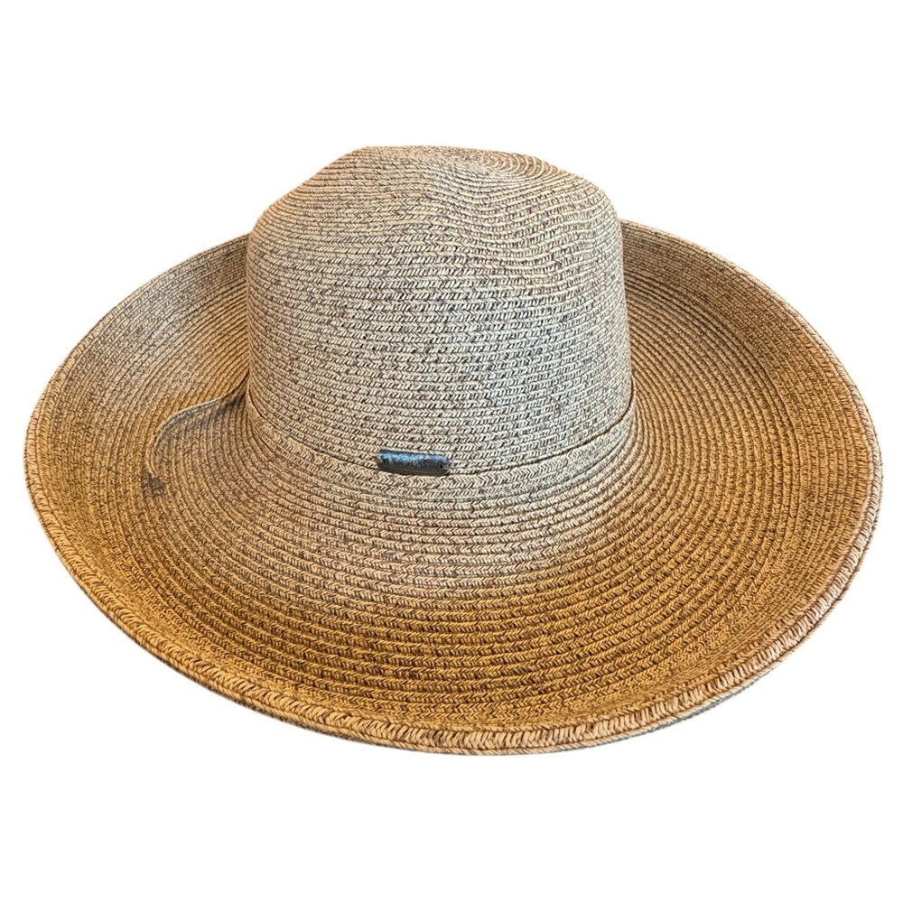 Cream and Tan Wide-Brimmed Sun Hat - Picture 3 of 9